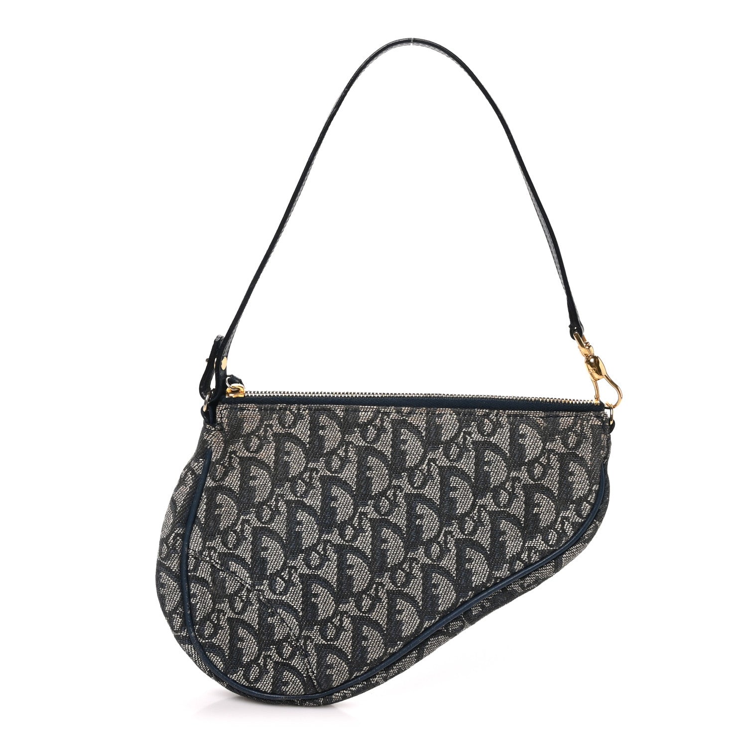 Christian Dior Monogram Mini Saddle Pochette Navy 1 of 10