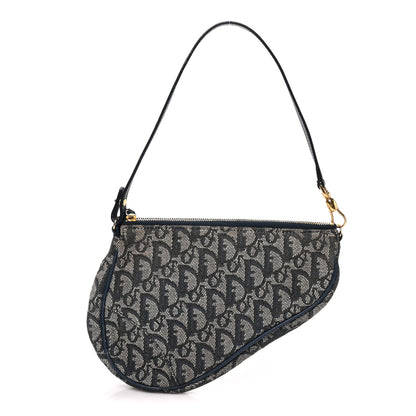 Christian Dior Monogram Mini Saddle Pochette Navy 1 of 10