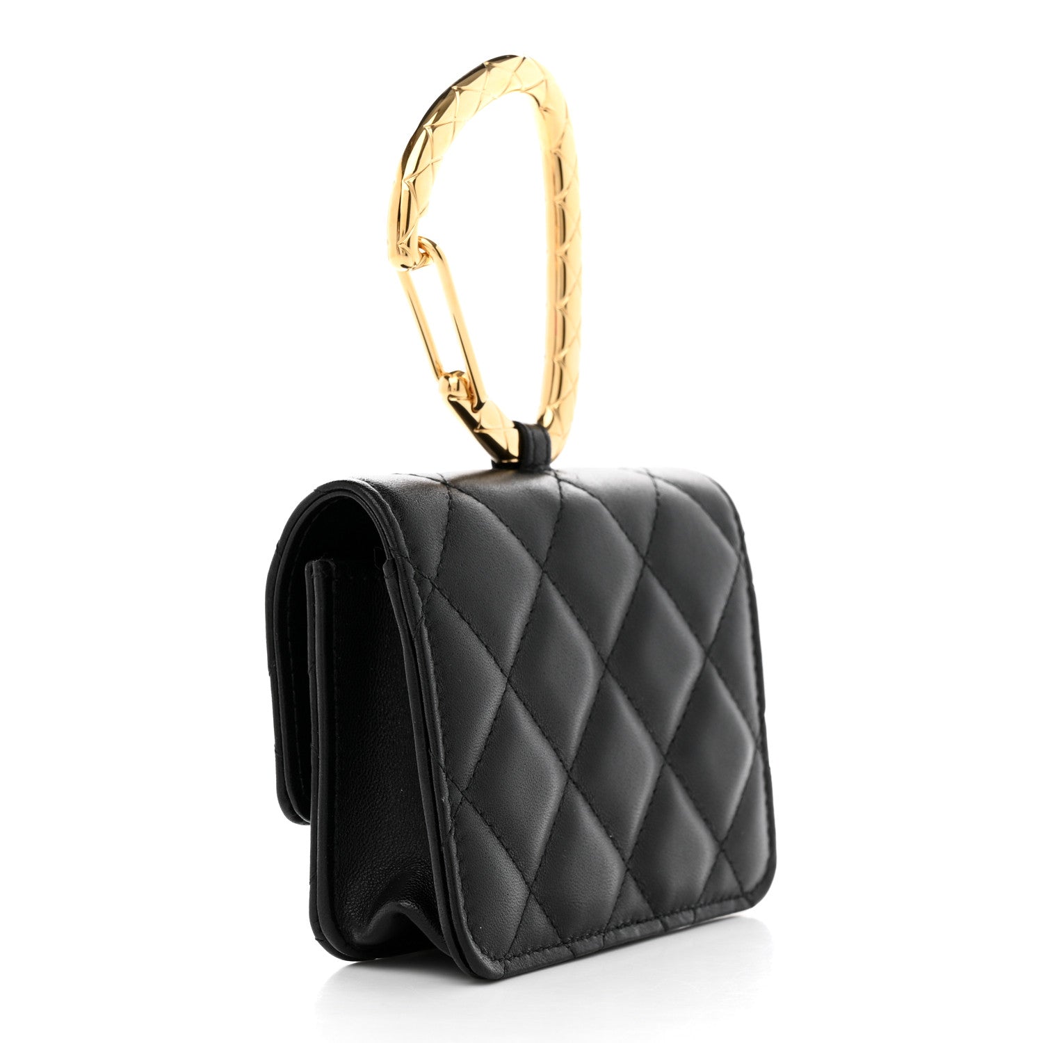 Chanel Lambskin Quilted CC Hook Card Holder Black 3 of 9