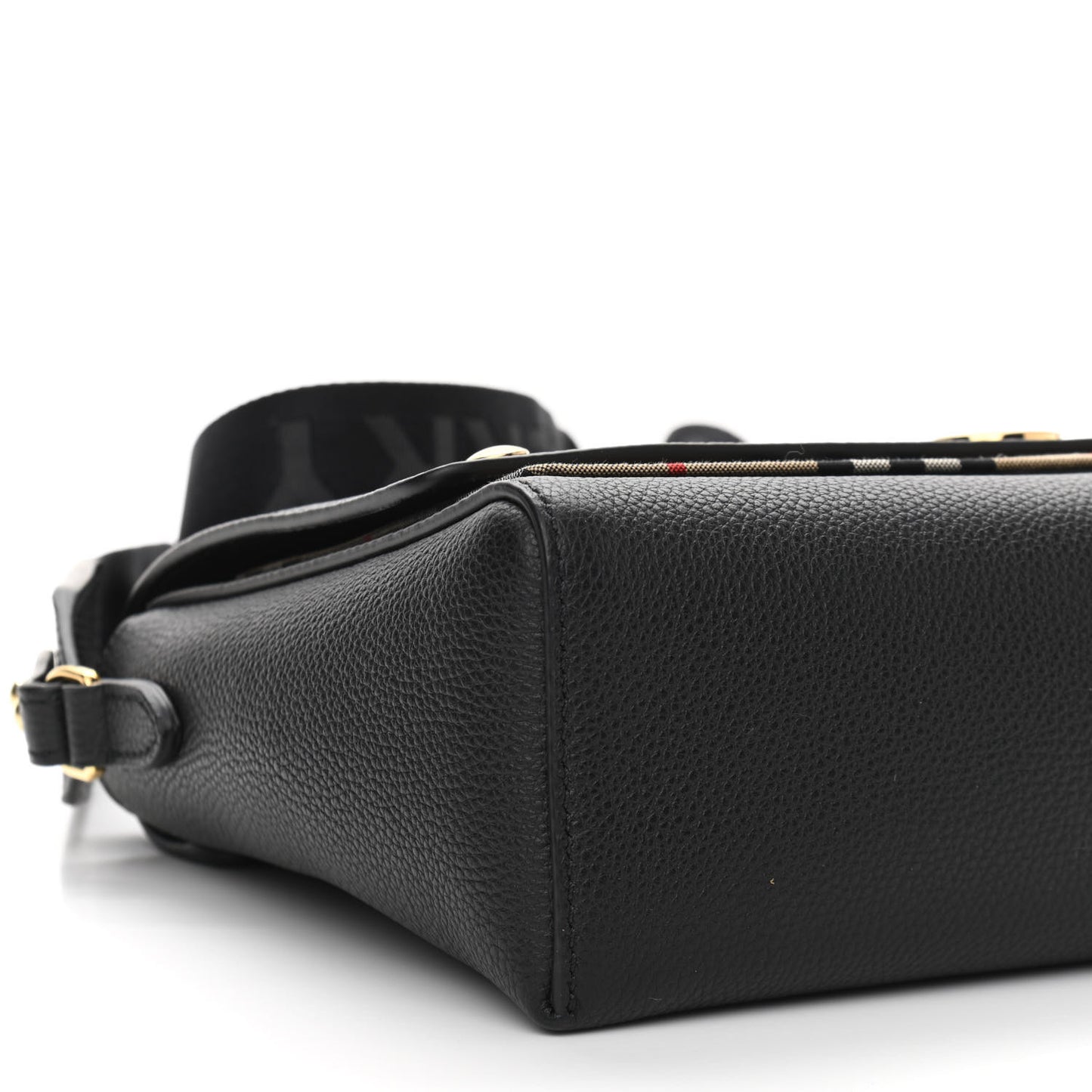 Grainy Calfskin Vintage Check Note Crossbody Bag Black