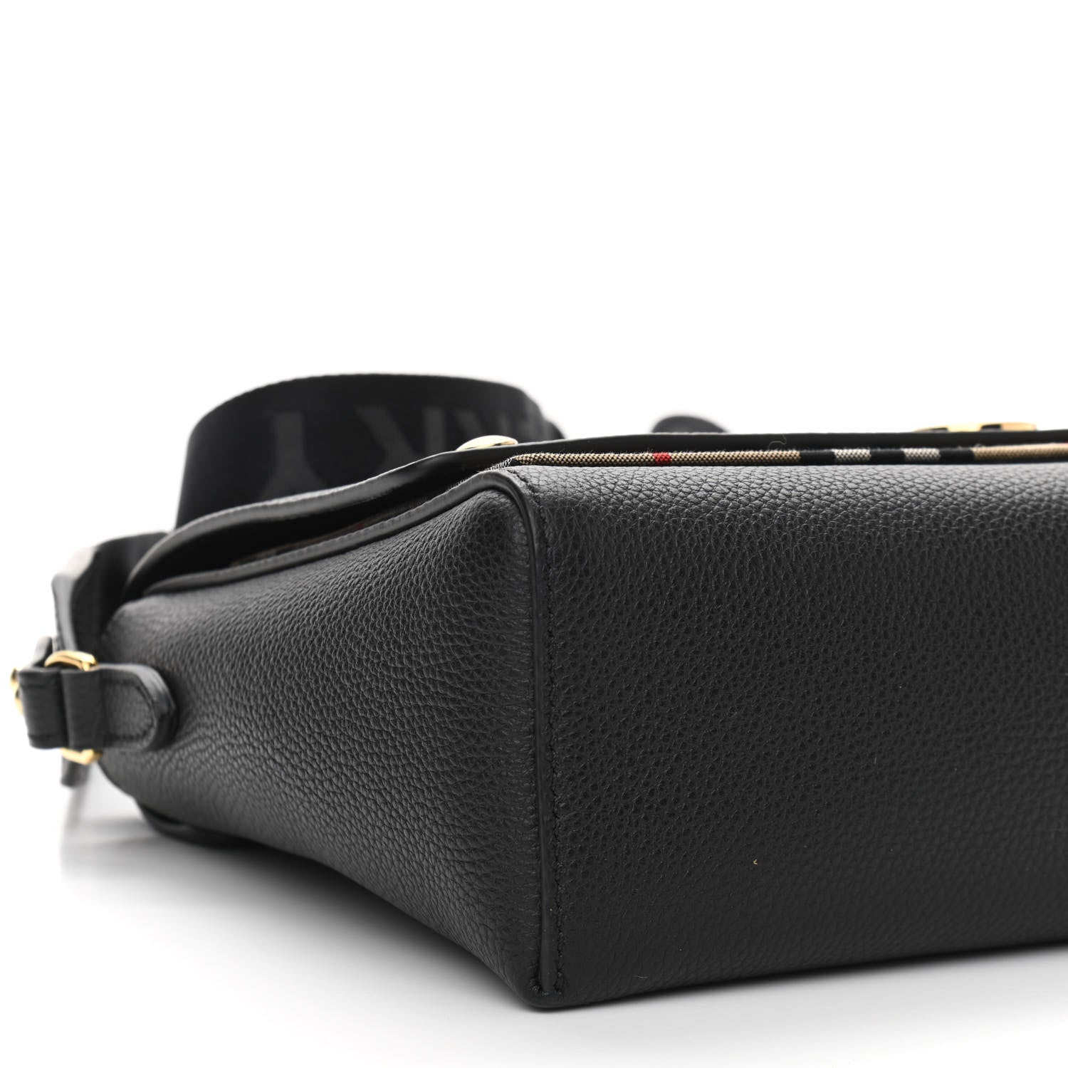 Burberry Grainy Calfskin Vintage Check Note Crossbody Bag Black 8 of 10