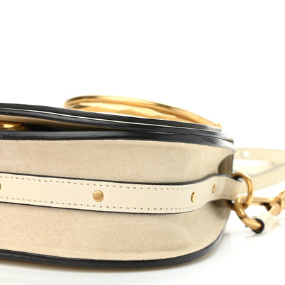 Chloe Calfskin Suede Small Nile Bracelet Bag Off White 10 of 14