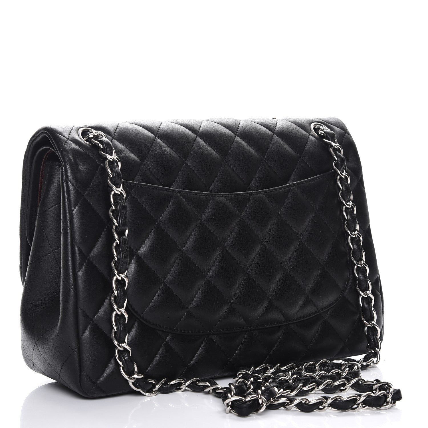 Chanel Lambskin Quilted Jumbo Double Flap Black 3 of 8