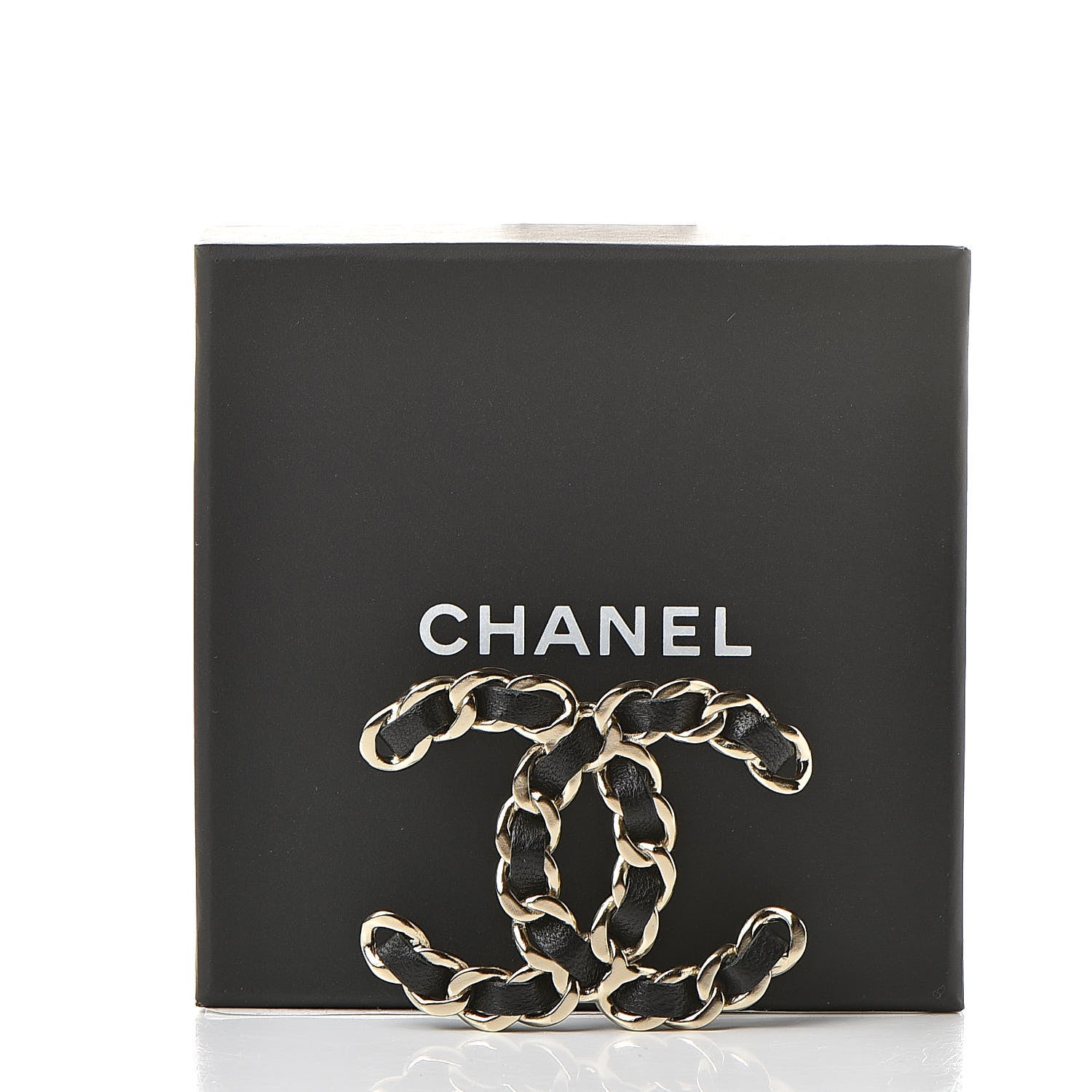 Chanel Lambskin Chain CC Brooch Black Gold 5 of 5