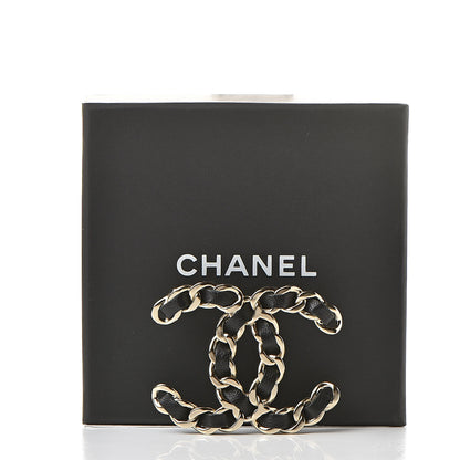 Chanel Lambskin Chain CC Brooch Black Gold 5 of 5