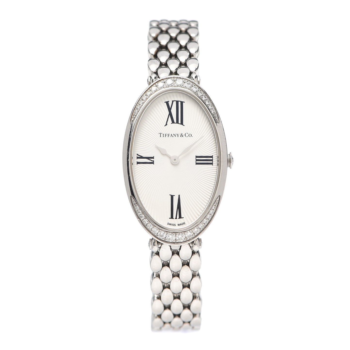 Stainless Steel Diamond 21mm 2-Hand Cocktail Quartz Watch