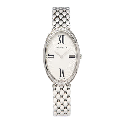 Tiffany Stainless Steel Diamond 21mm 2-Hand Cocktail Quartz Watch 1 of 6