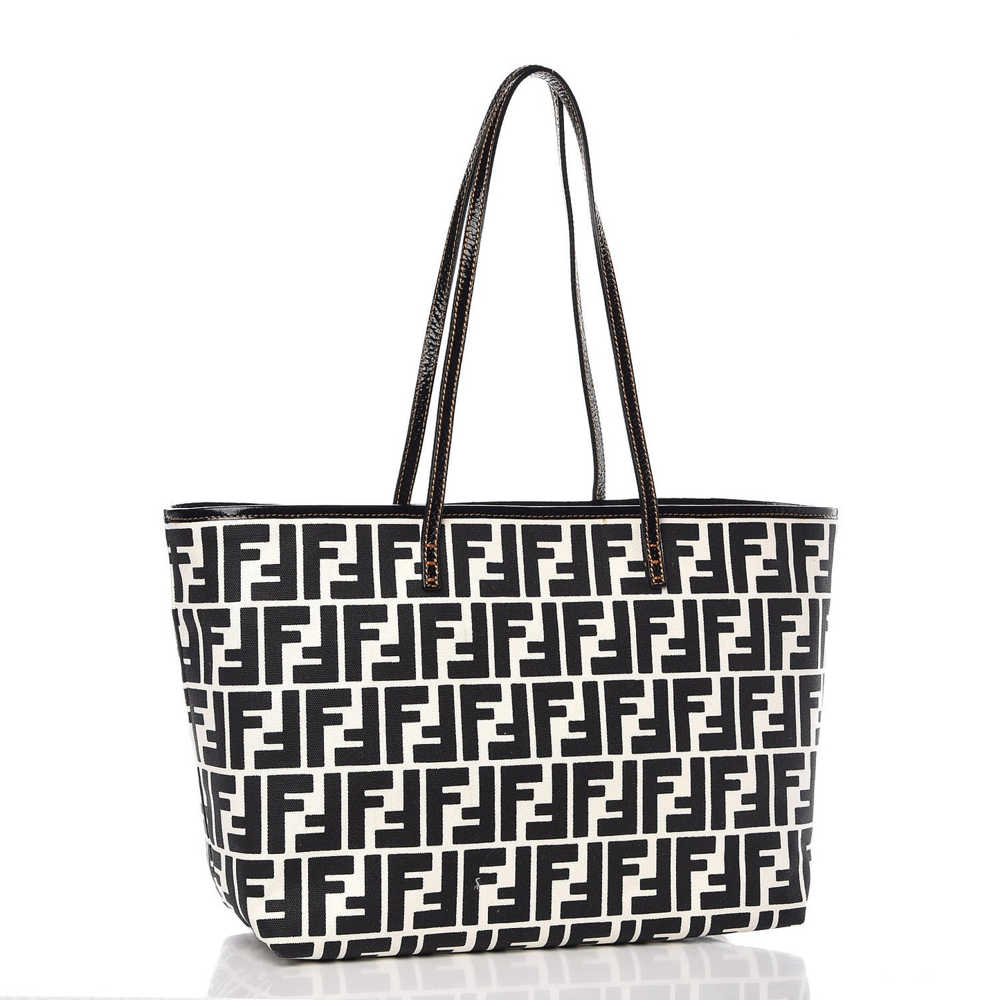 Canvas FF Small Roll Tote Black White
