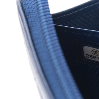 Chanel Lambskin Quilted Boy Zip Around Wallet Blue 8 of 10