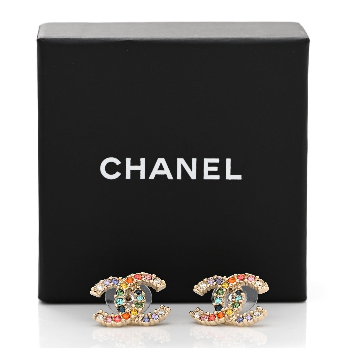 Crystal Over The Rainbow CC Earrings Gold Multicolor