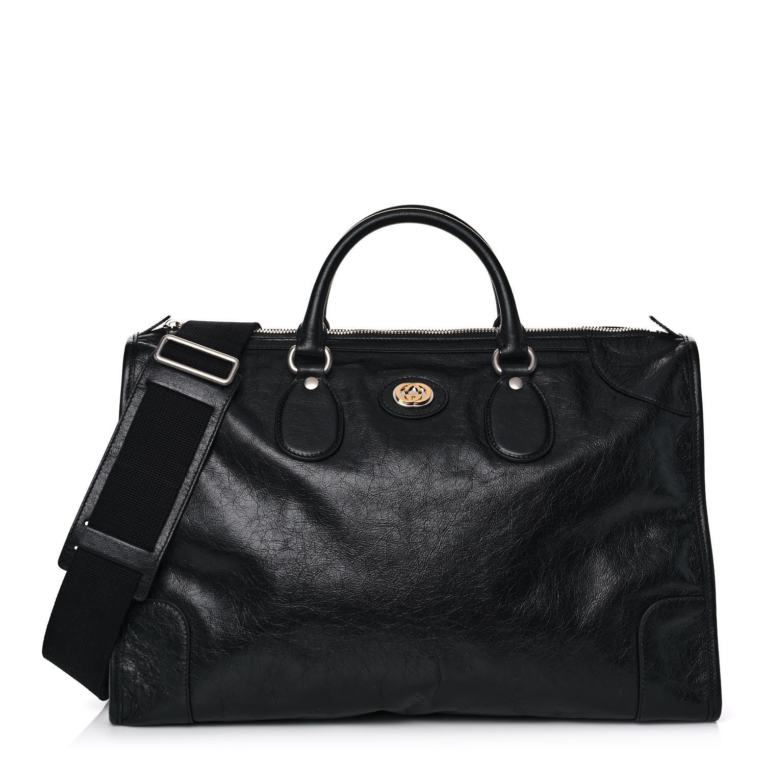 Gucci Fluffy Calfskin Morpheus Weekender Duffle Black 1 of 10
