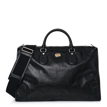 Gucci Fluffy Calfskin Morpheus Weekender Duffle Black 1 of 10