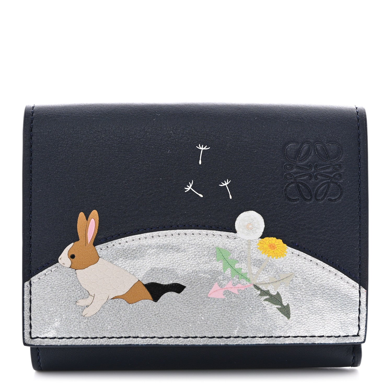 Loewe X SUNA FUJITA Nappa Bunny Trifold Wallet Deep Navy 1 of 9