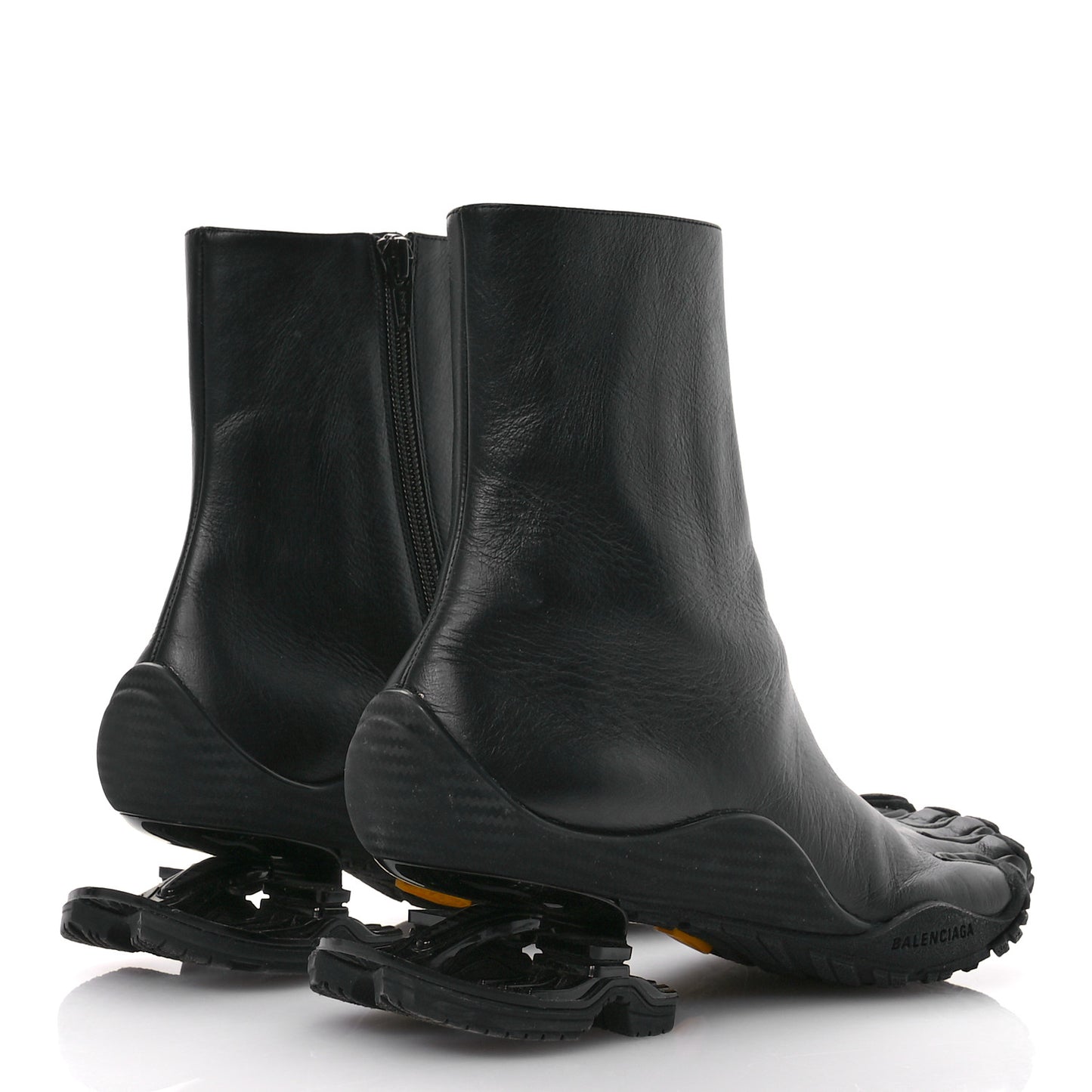 Soft Leather Toe Suspension Booties 39 Black