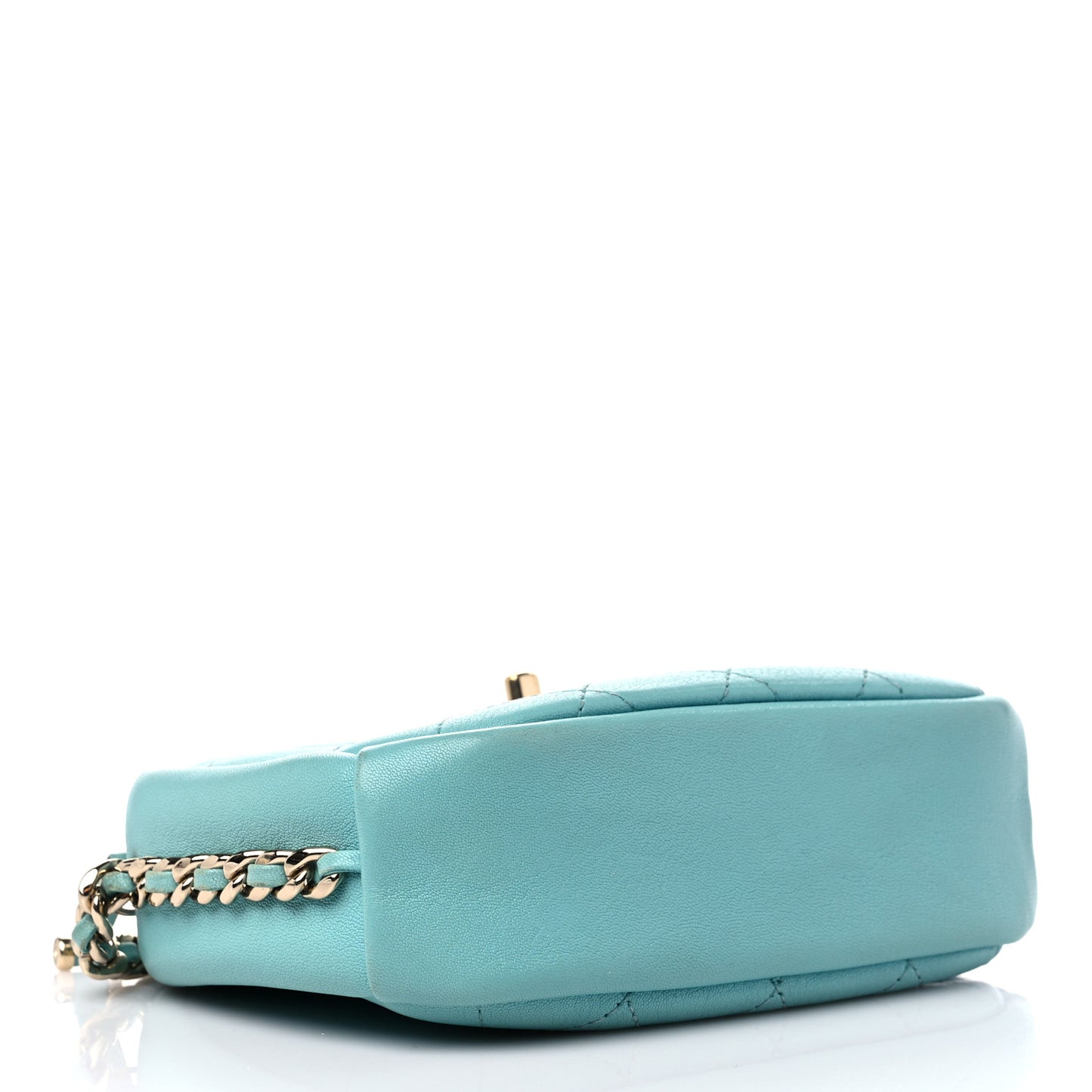 Goatskin Quilted Small Casual Trip Camera Case Light Blue