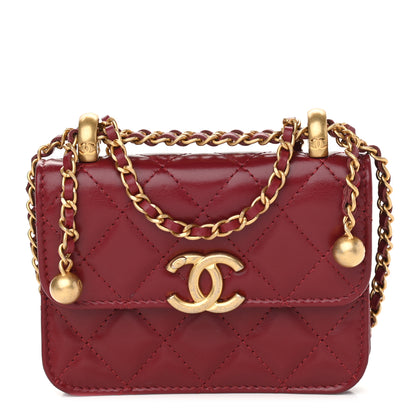 Chanel Calfskin Quilted Perfect Fit Coin Purse With Chain Burgundy 1 of 12