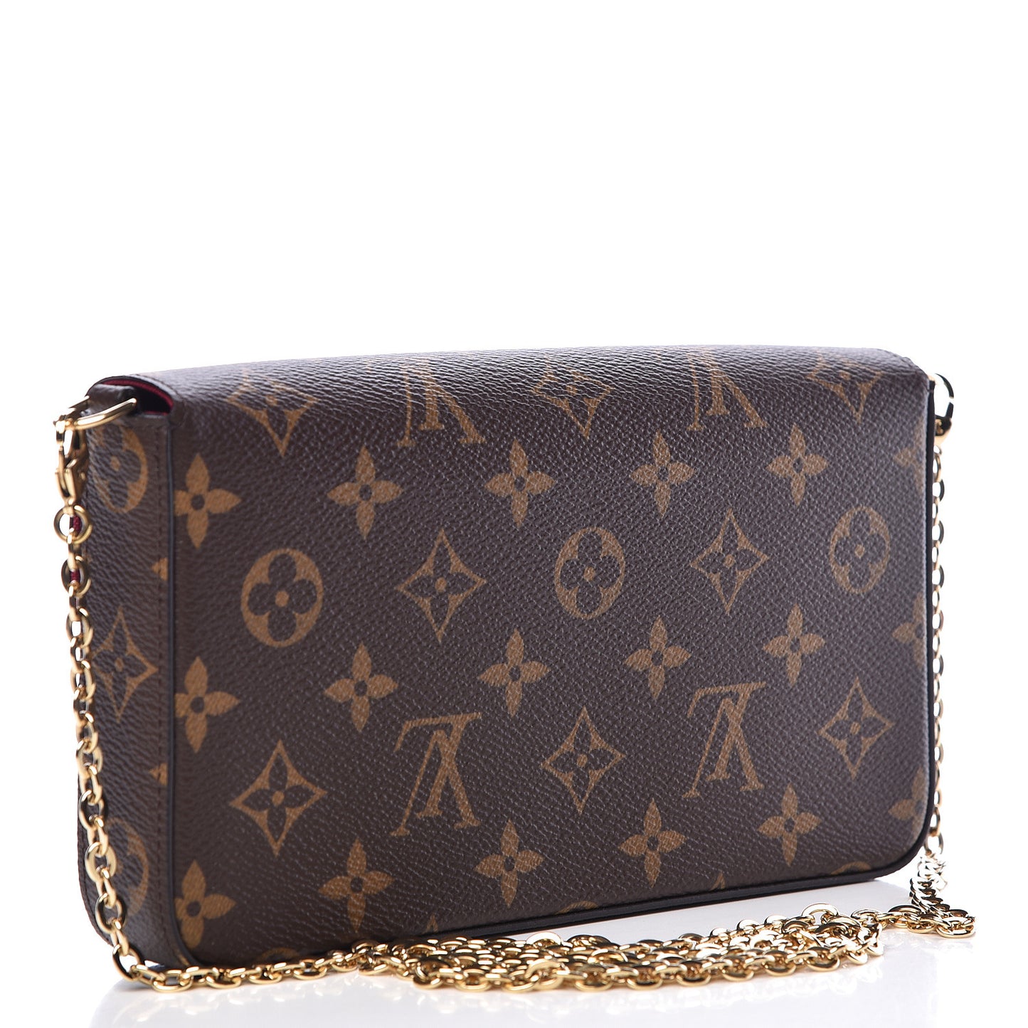 Monogram Pochette Felicie Chain Wallet Fuchsia