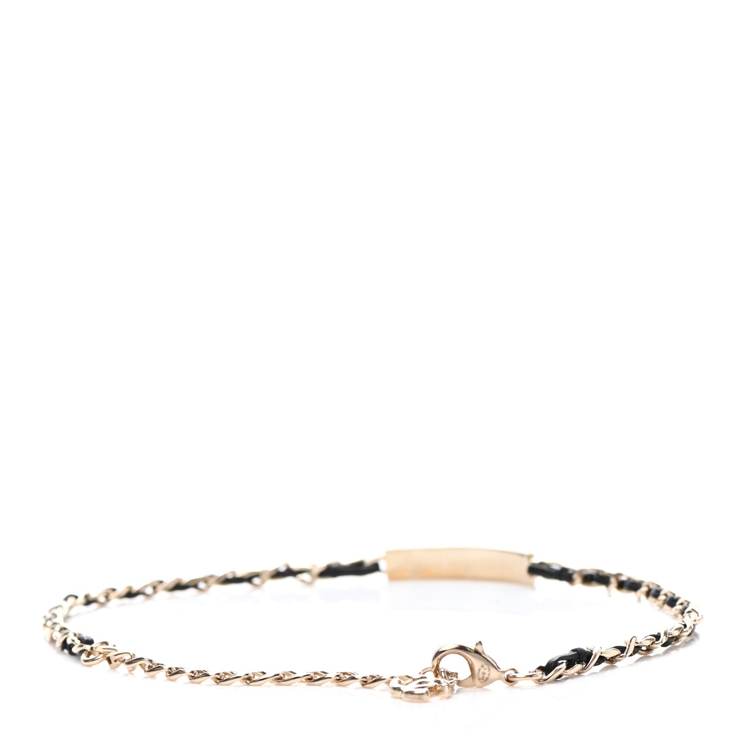 Chanel Metal Lambskin Crystal Sergeant Chanel Choker Necklace Black Gold 2 of 3