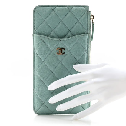 Chanel Caviar Quilted Classic iPhone Pouch Blue 2 of 11