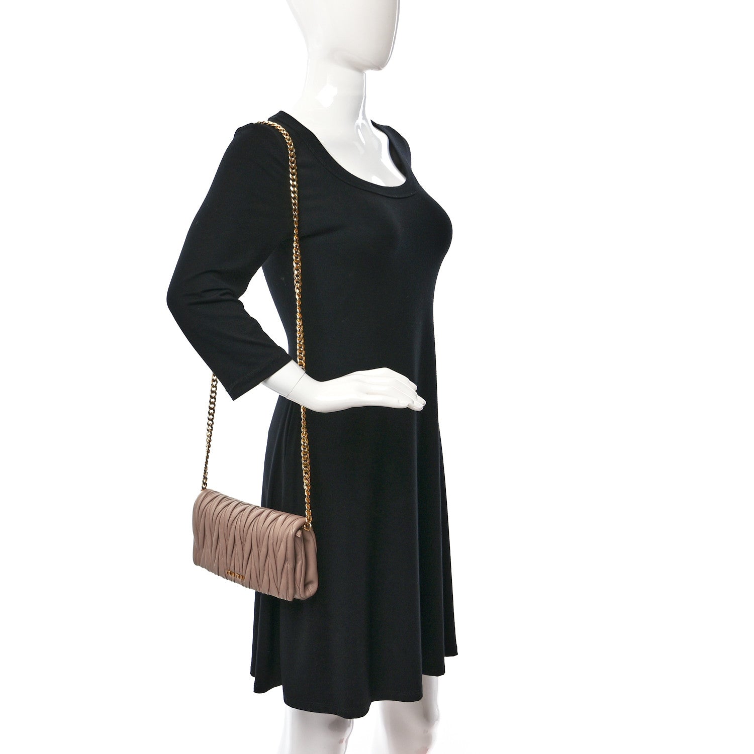 Miu Miu Nappa Matelasse Chain Crossbody Cammeo 2 of 9