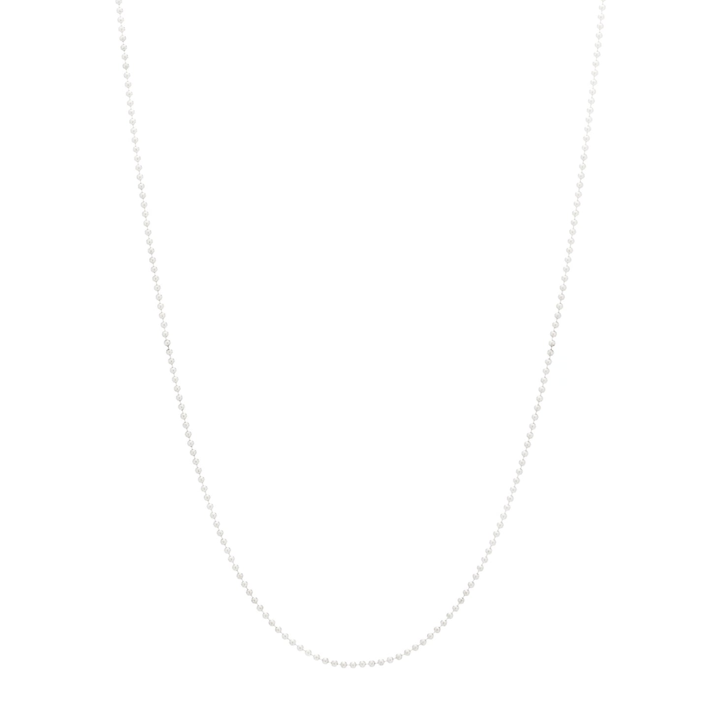 Sterling Silver 1.2mm Bead Chain Necklace 18"