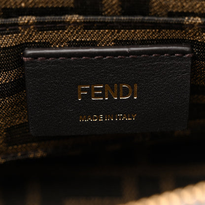 Fendi Denim Vitello King FF Mini By The Way Top Handle Boston Bag Tortora Nuvola 6 of 10