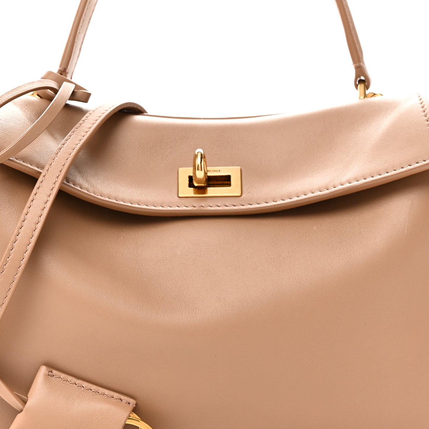 Natural Smooth Calfskin Mini Rodeo Top Handle Handbag Latte