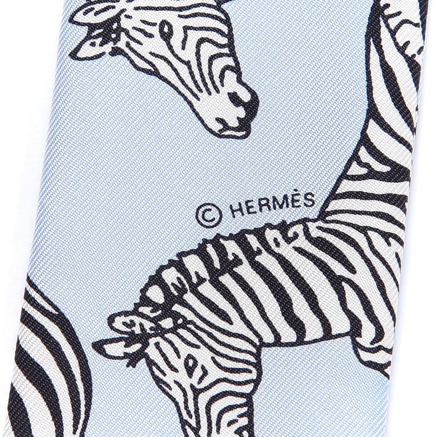 Silk Les Zebres Twilly Ciel Black White