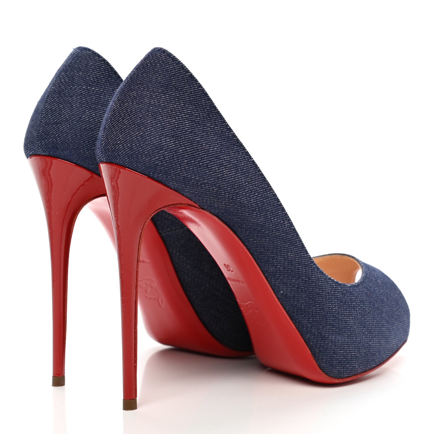 Christian Louboutin Denim Patent New Very Prive 120 Pumps 36 Blue 4 of 10