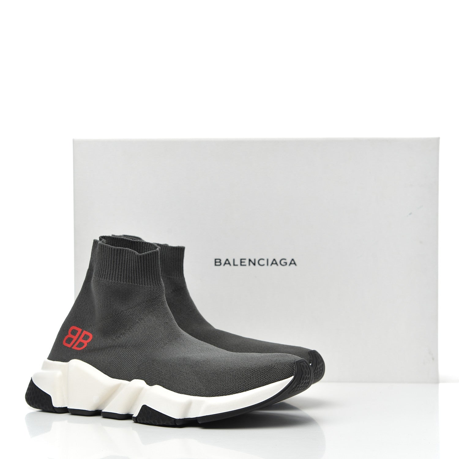 Balenciaga Neoprene Knit Womens Speed Sneakers 38 Gris Souris 11 of 11
