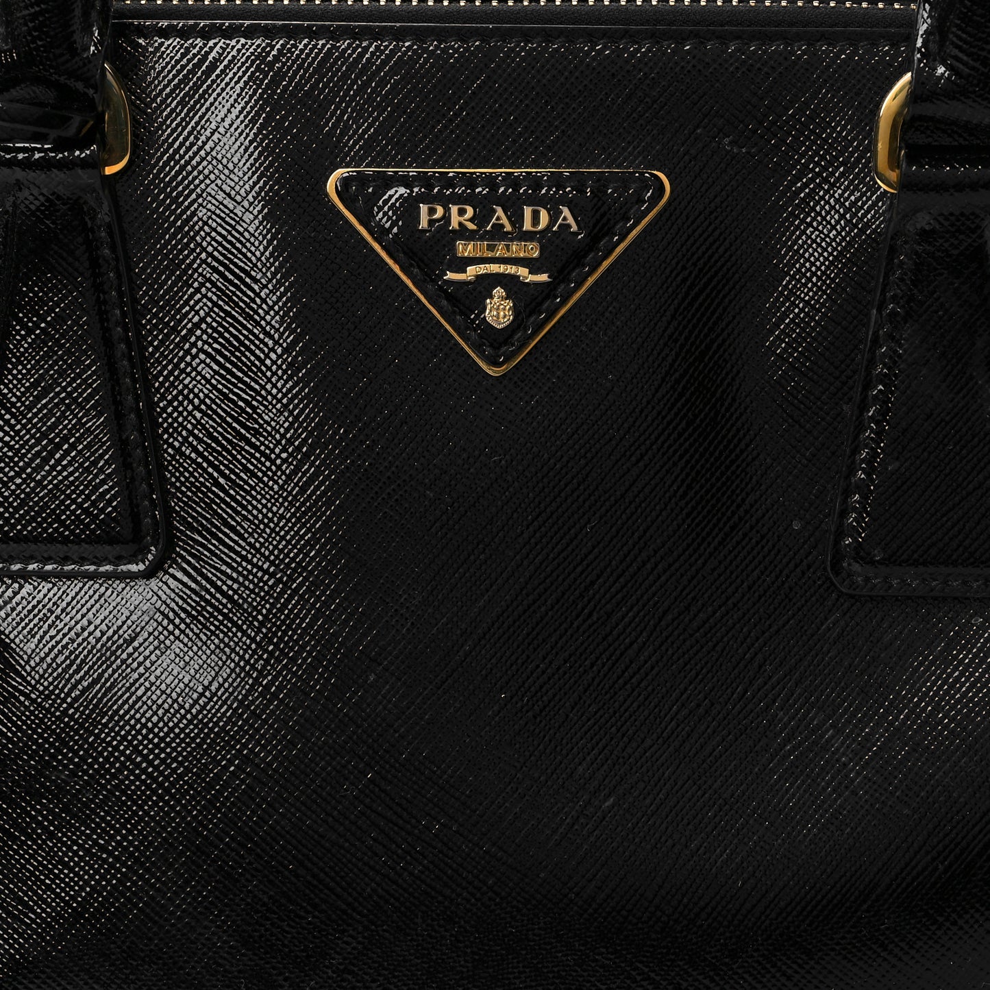 Saffiano Vernice Mini Galleria Double Zip Tote Black
