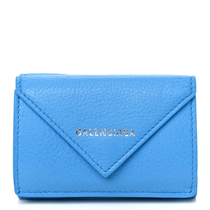 Balenciaga Calfskin Mini Papier Wallet Blue 1 of 4