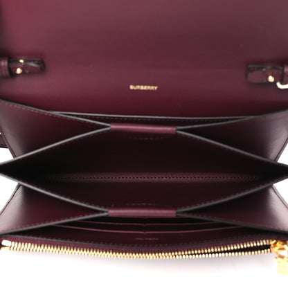 Burberry Calfskin Logo Hazelmere Wallet With Detachable Strap Deep Maroon 5 of 8