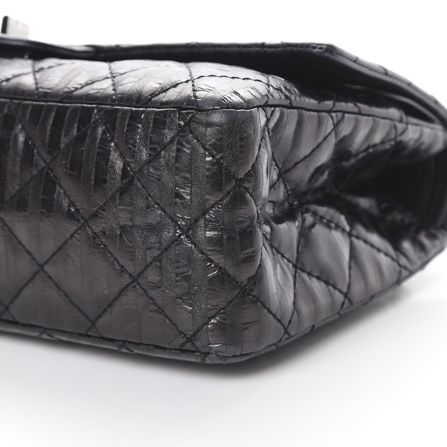 Metallic Calfskin Striped 2.55 Reissue 226 Flap Black