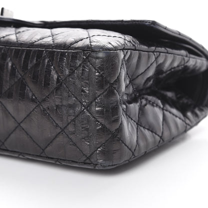 Chanel Metallic Calfskin Striped 2.55 Reissue 226 Flap Black 9 of 12