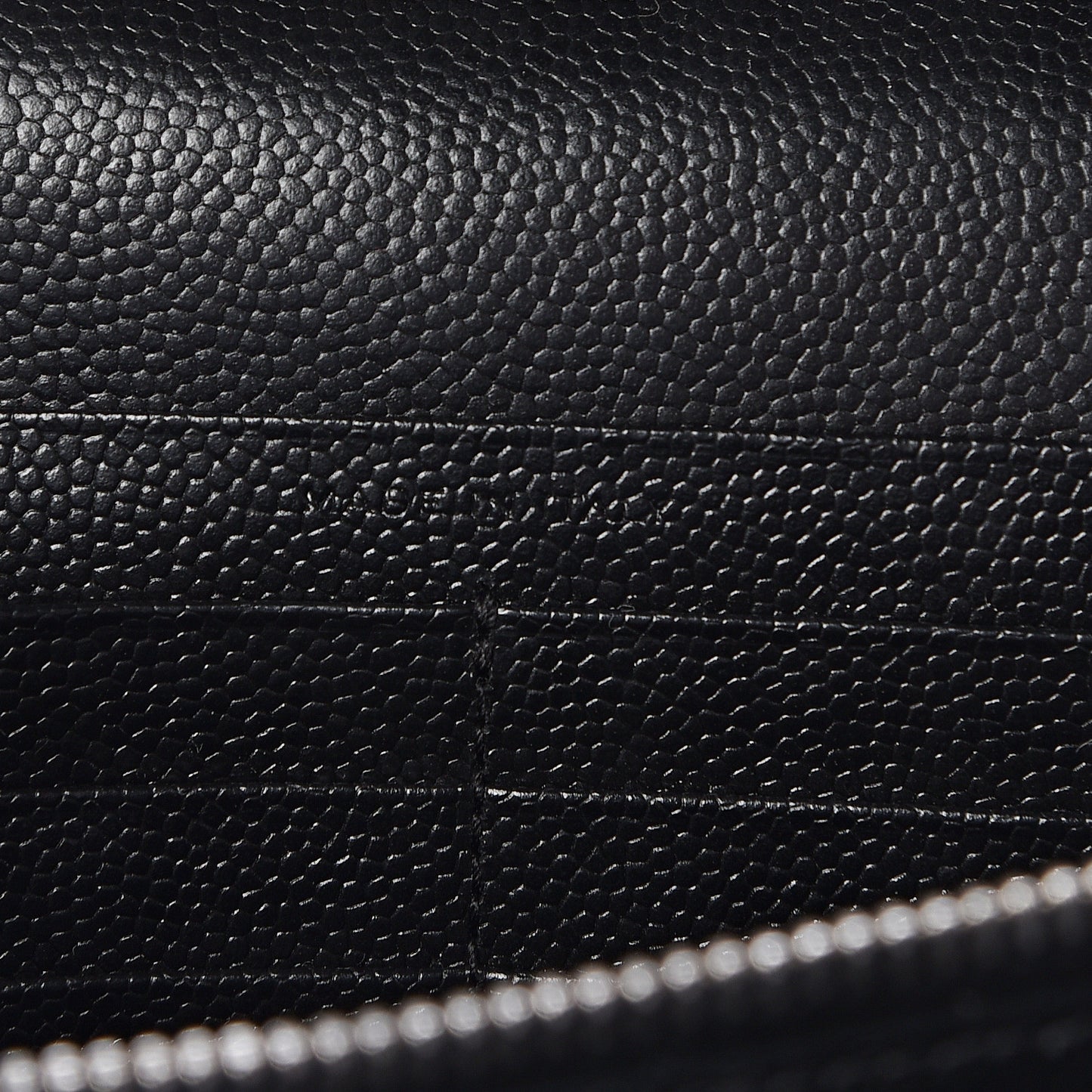 Grain De Poudre Matelasse Chevron Medium Monogram Chain Wallet Black