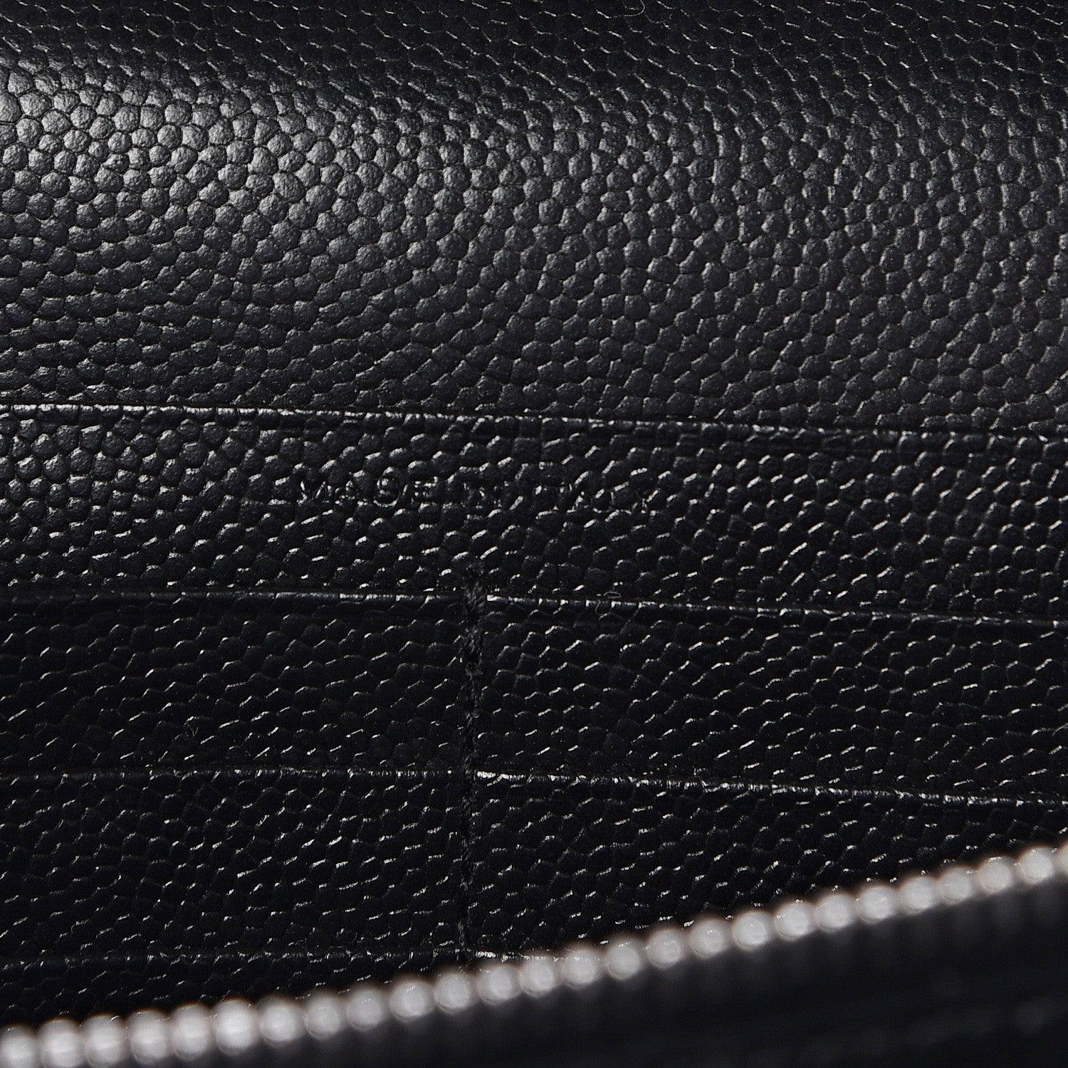 Saint Laurent Grain De Poudre Matelasse Chevron Medium Monogram Chain Wallet Black 7 of 10
