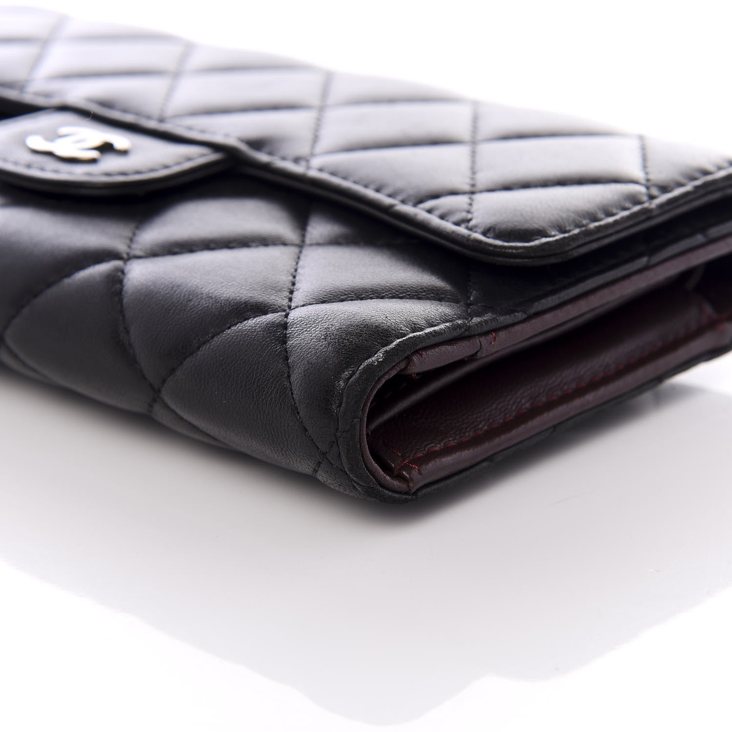 Chanel Lambskin Quilted Large Flap Wallet Black 7 of 9