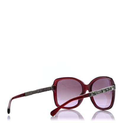 Chanel Crystal Baguette CC Square Sunglasses 5308 Red 4 of 7