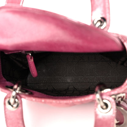 Christian Dior Metallic Lambskin Cannage Mini Lady Dior Rose Cherie 4 of 16