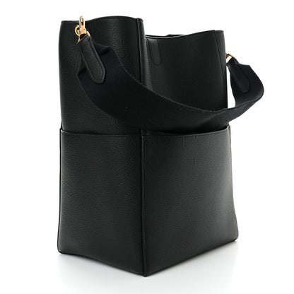 Celine Soft Grained Calfskin Sangle Bucket Bag Black 3 of 10