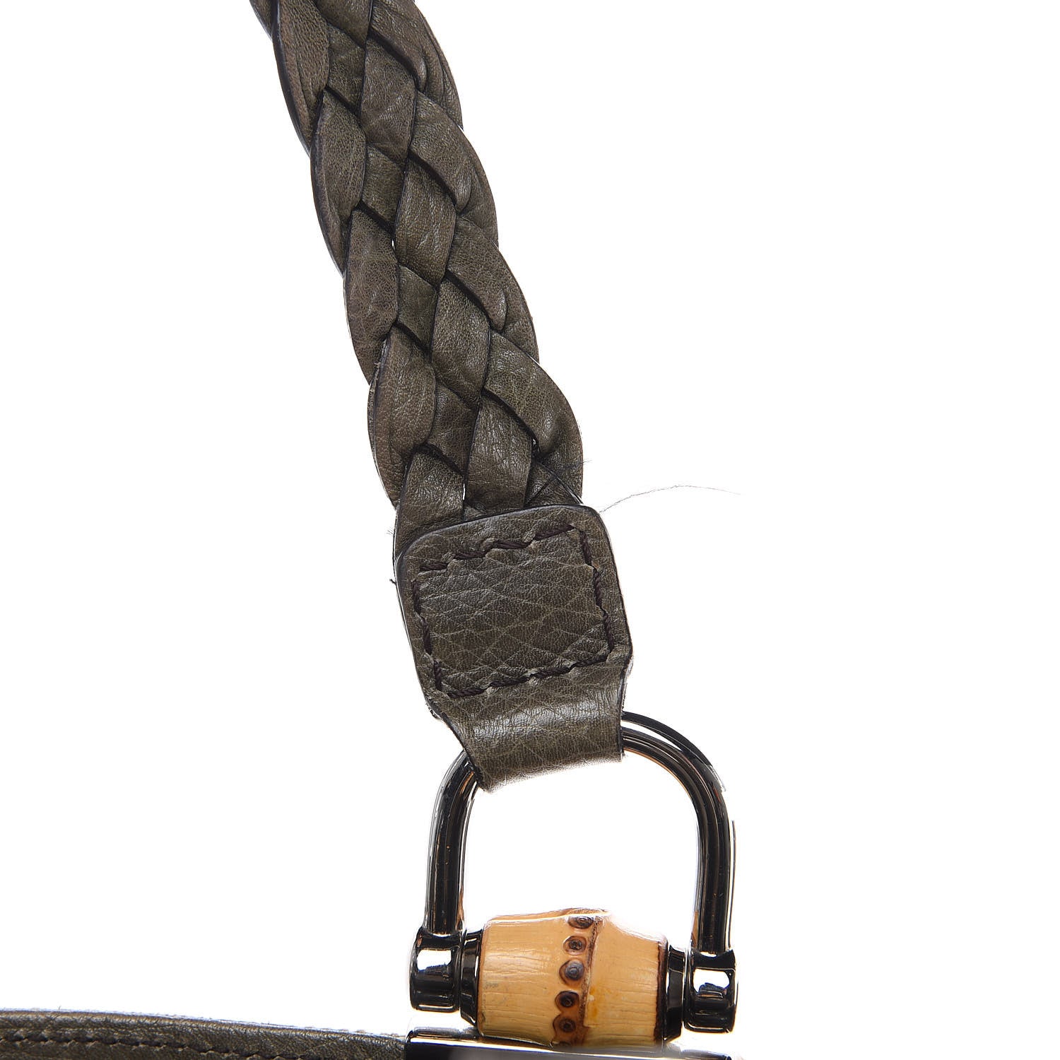 Gucci Monogram Medium Bamboo Bar Tote Olive 15 of 16