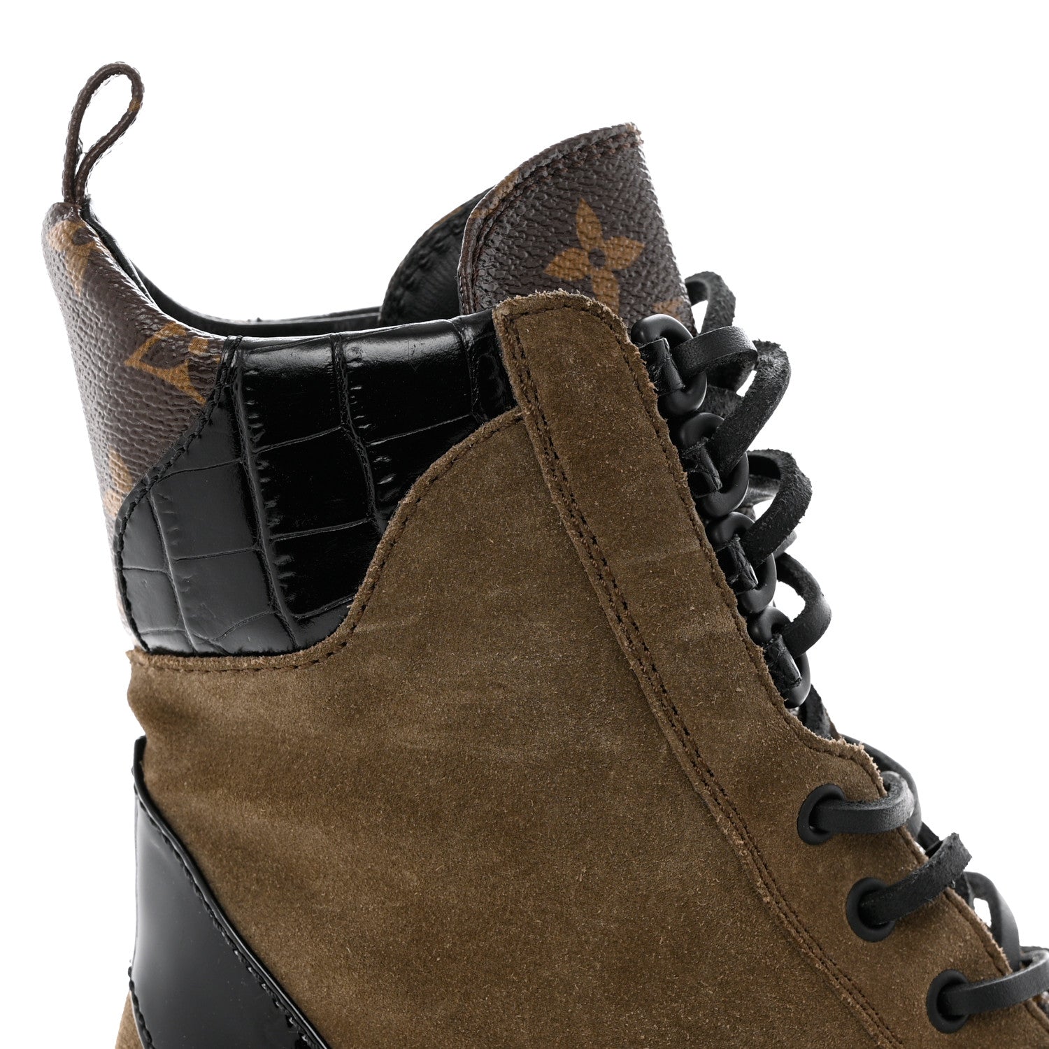Louis Vuitton Suede Calfskin Monogram Laureate Platform Desert Boots 38 Taupe 12 of 12