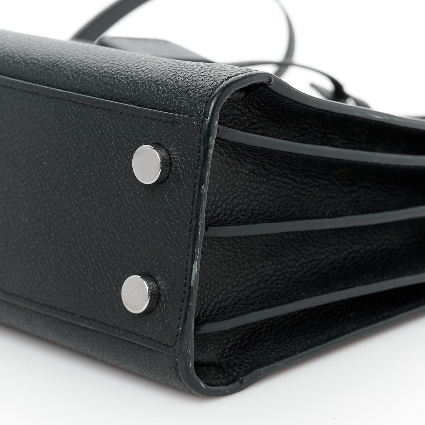 Grained Calfskin Nano Sac De Jour Black