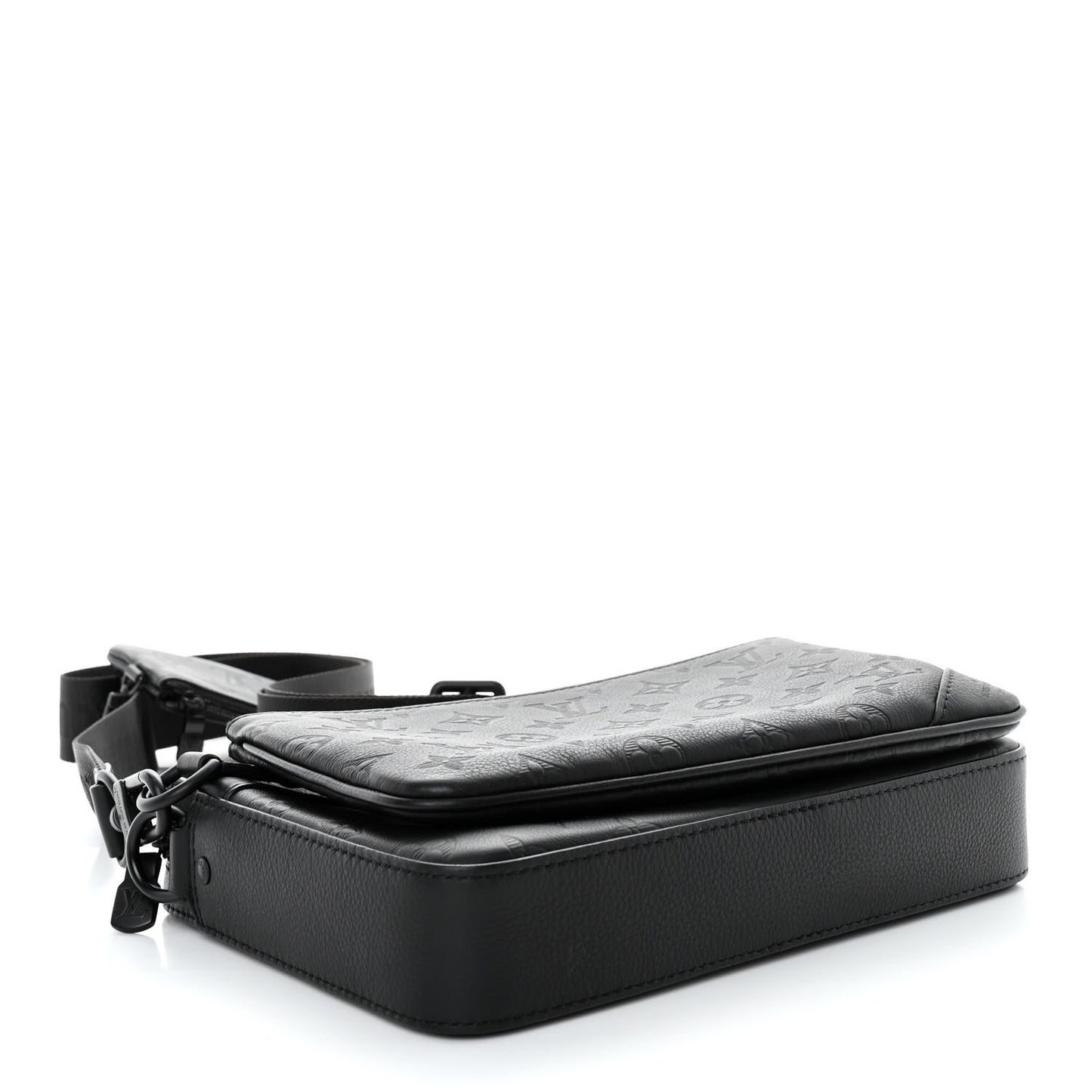 Calfskin Monogram Embossed Trio Messenger Black