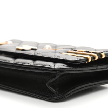 Chanel Lambskin Quilted Coco Clips Wallet On Chain WOC Black 11 of 12