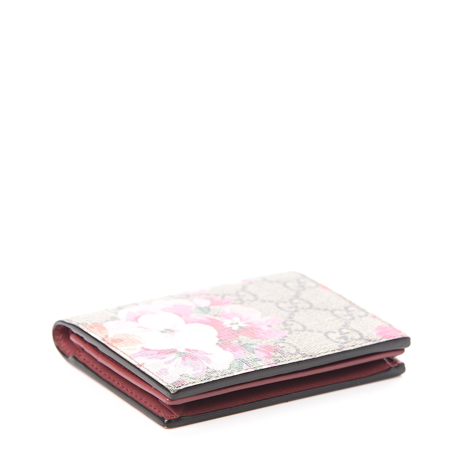 Gucci GG Supreme Monogram Blooms Card Case Beige Multicolor Dry Rose 3 of 6