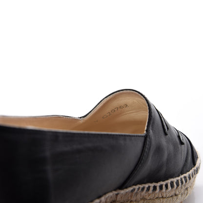 Chanel Lambskin Canvas Cap Toe CC Espadrilles 37 Black 9 of 17