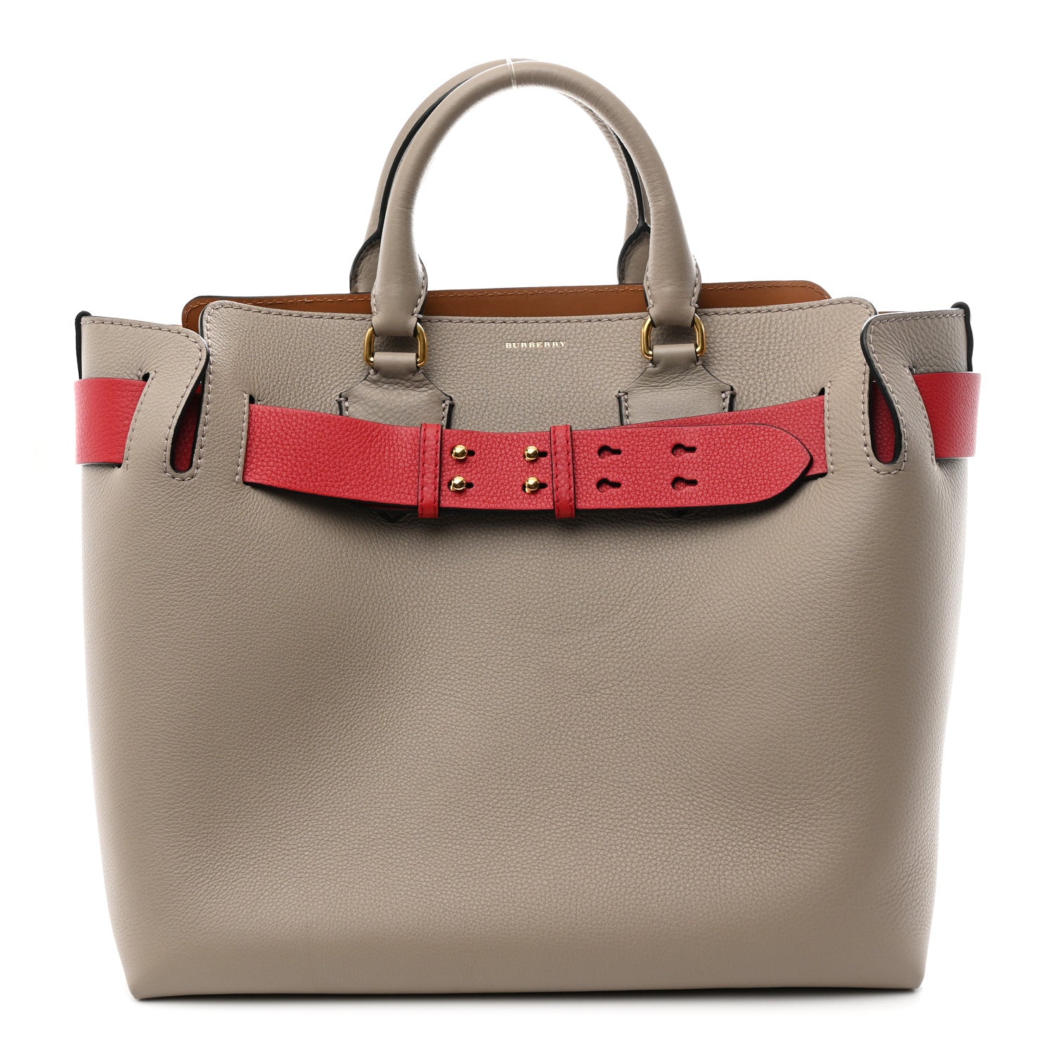 Burberry Marais Calfskin Medium Belt Bag Mineral Grey Bright Military Red 1 of 9