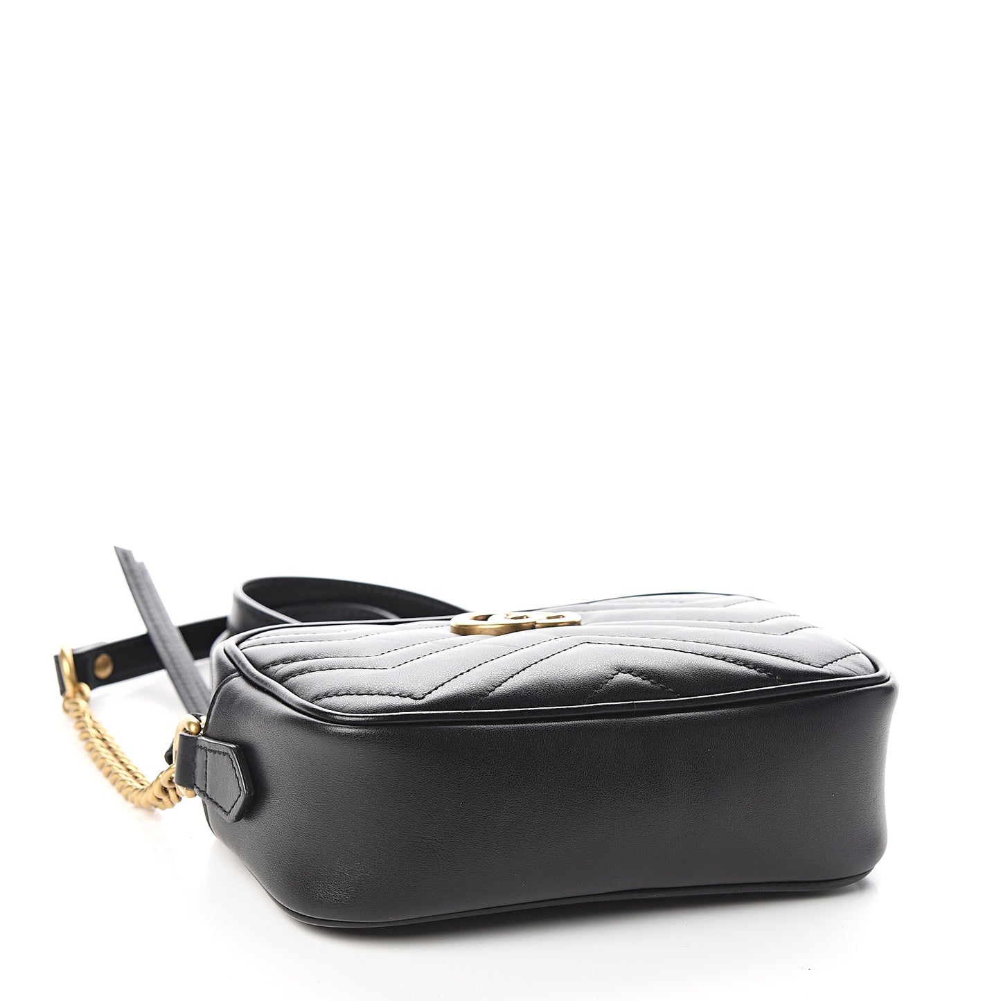 Calfskin Matelasse Mini GG Marmont Chain Shoulder Bag Black